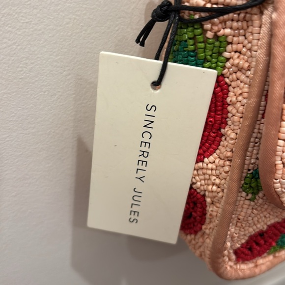 NWT Sincerely Jules beaded Strawberry Shoulder Bag - Picture 3 of 10